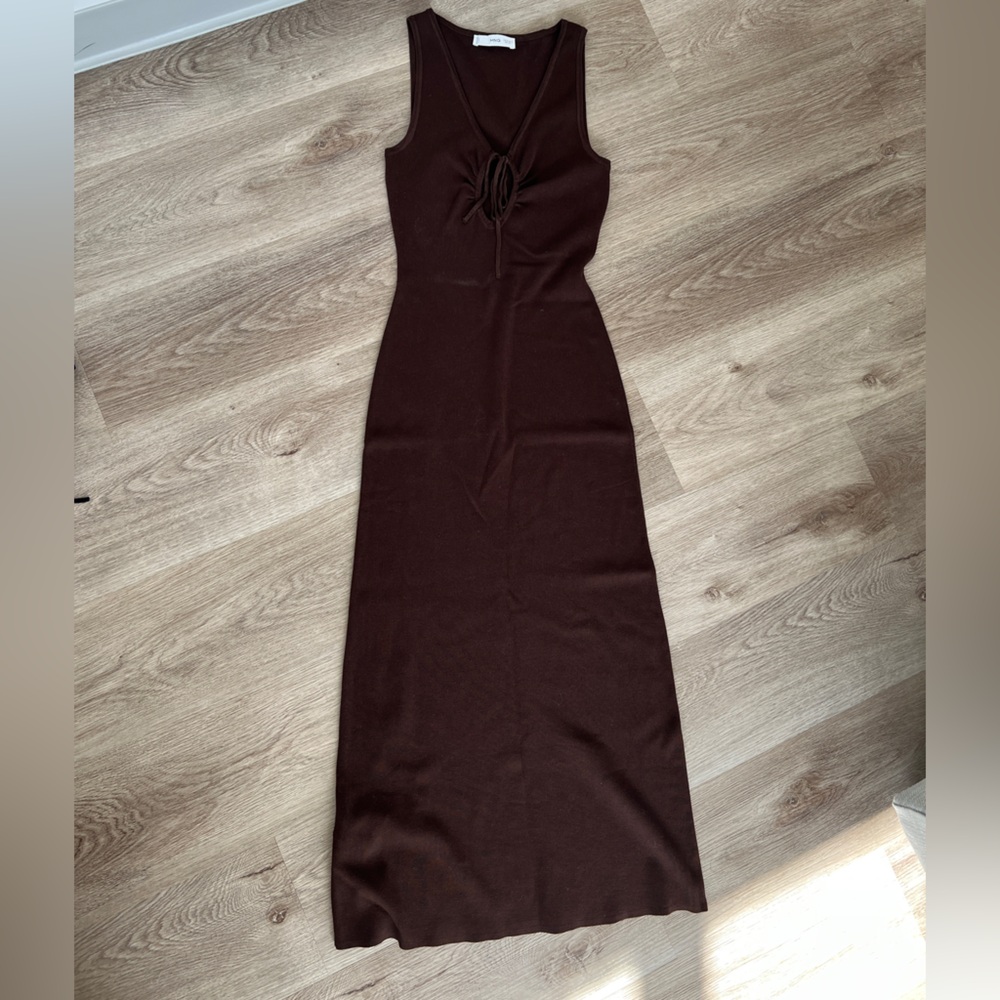 NWOT Mango Chocolate Brown Midi Dress